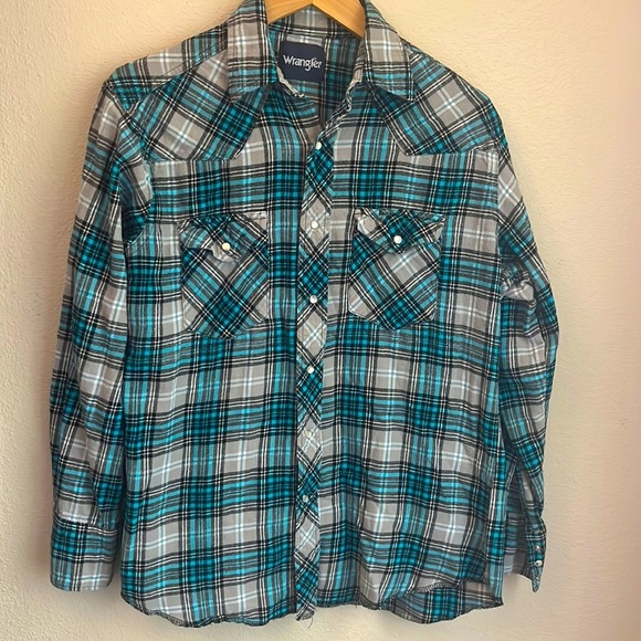 Wrangler men’s plaid flannel - Picture 1 of 4